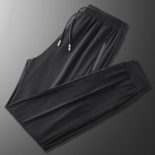 Load image into Gallery viewer, Black Pants Men 7XL 8XL 9XL Plus Size Ice Silk Casual Lightweight Quick Dry Trousers Sport Elasticity Fitness Breathable Pant