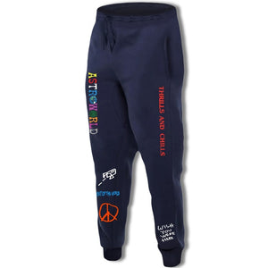 New Quality Fleece trousers Men Casual Pants TRAVIS SCOTT ASTROWORLD Letter Print Fitness Sport Mens Joggers Pants Sweatpants