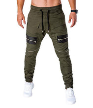 Load image into Gallery viewer, Men&#39;s Casual Pants Fitness Shuttle Woven Pants Zip Sport Pants Leggings Man
