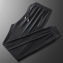 Load image into Gallery viewer, Black Pants Men 7XL 8XL 9XL Plus Size Ice Silk Casual Lightweight Quick Dry Trousers Sport Elasticity Fitness Breathable Pant
